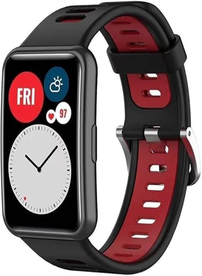 Compatible with Huawei Band 6 Silicone Sport Strap, Replacement Strap Compatible with Huawei Band 6 Pro/Honor Band 6, Comfortable Lightweight Breathable Stylish and Durable